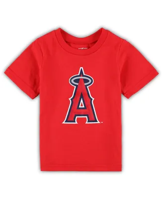 Toddler Boys and Girls Red Los Angeles Angels Team Crew Primary Logo T-shirt