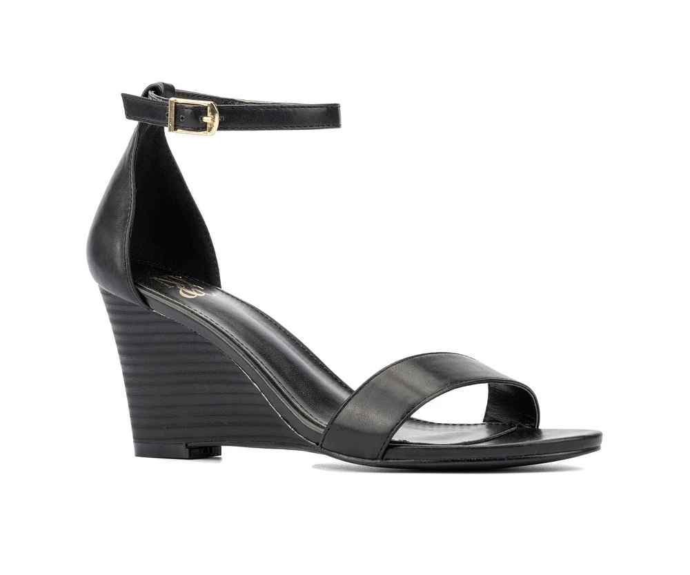 Sharona Women's Ankle Wrap Wedge Sandals