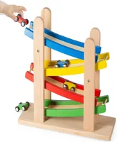 Wooden Car Ramps Race - 4 Level Toy Car Ramp