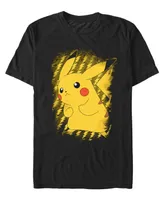 Fifth Sun Men's Pikachu Brushy Short Sleeve T-shirt