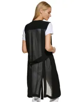 Dkny Chiffon Back Long Vest