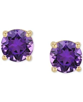 Birthstone Stud Earrings 14k Gold or White