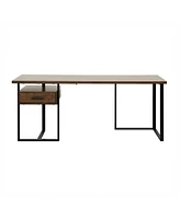 Helena Return Desk with 1 Cabinet - 2-Tone Finish