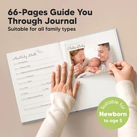 KeaBabies Sketch Baby Memory Book, Books for New Parents, Milestone Journal, 66 Pages Scrapbook Girl, Boy