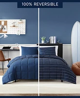 Nautica Longdale Solid Stripe Reversible 2 Piece Comforter Set, Twin
