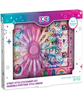 3C4G: Street Style Stationery 30 Piece Set, Make It Real, Teens Tweens Girls, 160 Page Lined Journal, 20 Mini Gel Pens, 2 Erasers, 2 Colored Pencils,