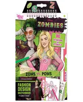 Disney Zombie Fashion Design Sketchbook Make It Real, includes 90 Stickers Stencils, Zoms Vs. Poms, Draw Sketch Create, Fashion Coloring Book, Tweens