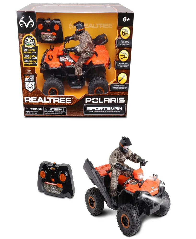Realtree Nkok 1:8 Scale Radio Control Polaris Sportsman Xp 81433 With Turbo Boost Rider, 2.4 Ghz Rc, Realtree Edge Camouflage, Officially Licensed