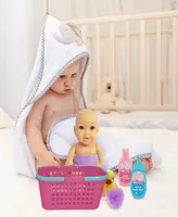 Magic Nursery Bath Caddy 8" Baby Doll Playset Doll With Brown Eyes, New Adventures, Children's Pretend Play, Ages 2 and up
