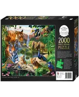 Mindbogglers Artisan 2000-Piece in The Jungle, Deluxe Jigsaws For Adults 38.6 x 30 intricate Puzzles Hobbies Jungle Themed Tiger Jigsaw Puzzles Set