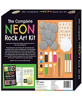 The Complete Neon Rock Art Kit Diy Rock Painting For Kids, Rocks, Brushes, Paint, Stencils included 19 Easy-To-Follow Projects