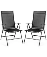 Costway Set of 2 Patio Folding Chair Recliner Adjustable