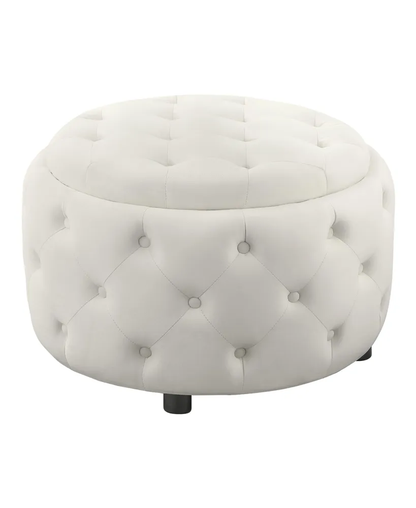 Coaster Home Furnishings Angelina 18" Foam Tufted Storage Round Ottoman