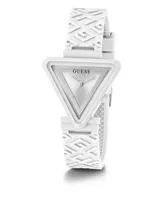 Guess Women's Analog White Silicone Watch 34mm