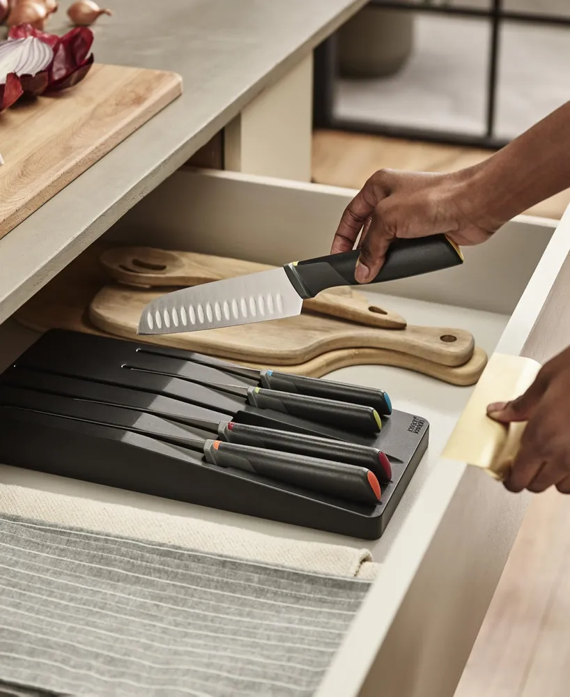 Joseph Joseph Elevate Knives Store 5-Piece Knife Set with in-Drawer Storage Tray