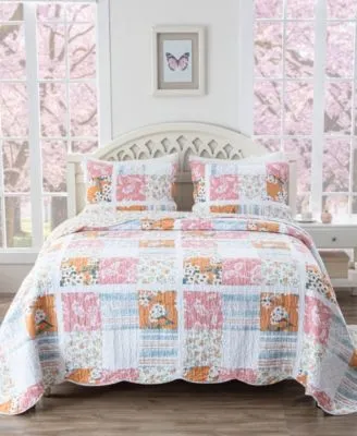 Everly Blue Shabby Chic Quilt Set Collection