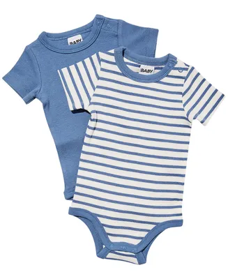 Cotton On Baby Boy or Baby Girls Essentials Short Sleeve Bodysuit, Pack of 2