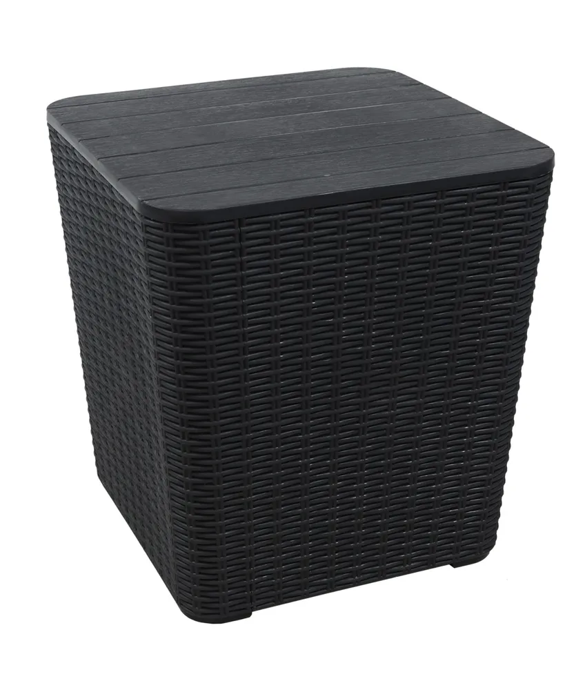 Sunnydaze Decor 11.5 gal Faux Rattan Outdoor Storage Box