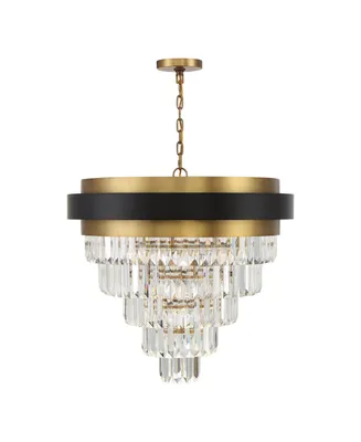 Savoy House Marquise 9-Light Chandelier in Matte Black with Warm Brass Accents