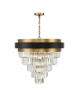 Savoy House Marquise 9-Light Chandelier in Matte Black with Warm Brass Accents