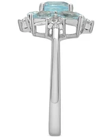 Sky Blue Topaz (2-3/4 ct. t.w.) & Lab-grown White Sapphire (1/4 ct. t.w.) Cluster Ring in Sterling Silver