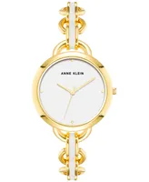 Anne Klein Women's Gold-Tone & Enamel Bracelet Watch 36mm