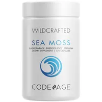 Codeage Raw Wildcrafted Irish Sea Moss Supplement, Spirulina Algae, Bladderwrack Seaweed, Burdock Root, Black Pepper, Non-gmo, 120 Capsules