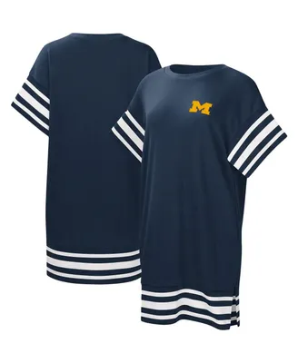 Women's Touch Navy Michigan Wolverines Cascade T-shirt Dress