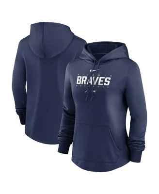 Women's Nike Navy Atlanta Braves Authentic Collection Pregame Performance Pullover Hoodie