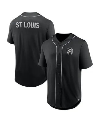 Men's Fanatics Black St. Louis City Sc Third Period Fashion Baseball Button-Up Jersey