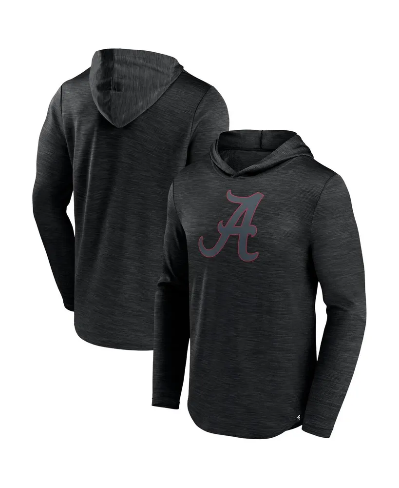 Men's Fanatics Heather Black Alabama Crimson Tide Transitional Hoodie T-shirt