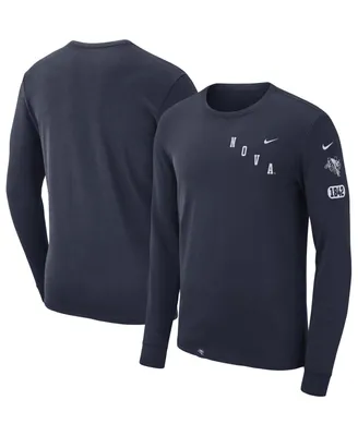 Men's Nike Navy Villanova Wildcats Repeat Logo 2-Hit Long Sleeve T-shirt
