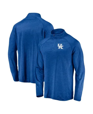 Men's Fanatics Royal Kentucky Wildcats Striated Raglan Quarter-Zip Jacket