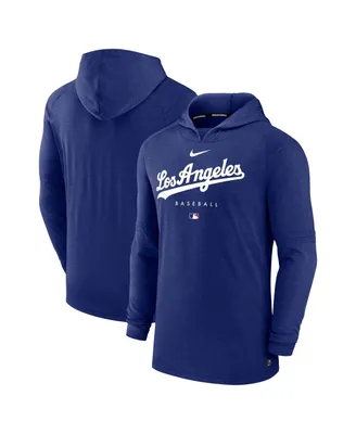 Men's Nike Heather Royal Los Angeles Dodgers Authentic Collection Early Work Tri-Blend Performance Pullover Hoodie