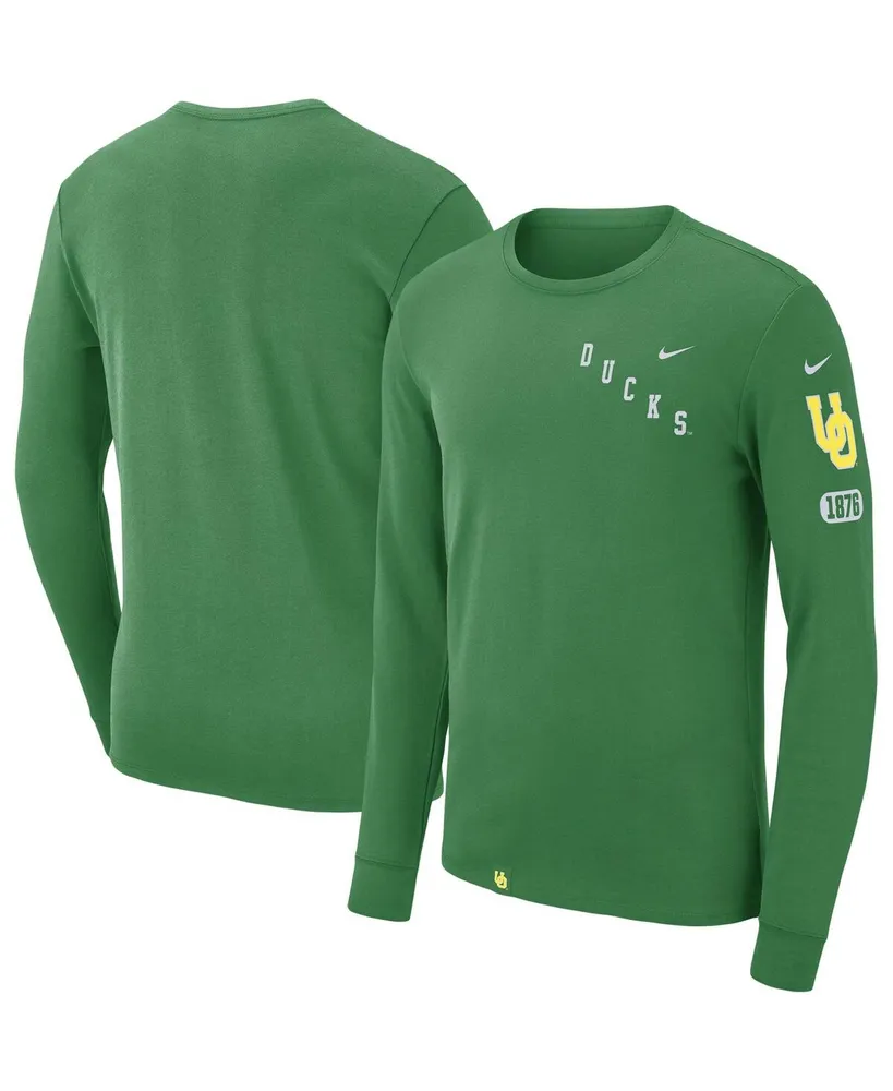 Men's Nike Green Oregon Ducks Repeat Logo 2-Hit Long Sleeve T-shirt