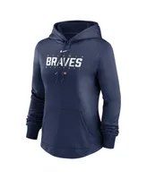 Women's Nike Navy Atlanta Braves Authentic Collection Pregame Performance Pullover Hoodie