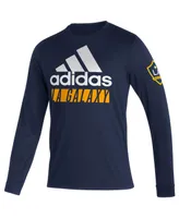 Men's adidas Navy La Galaxy Vintage-Inspired Aeroready Long Sleeve T-shirt