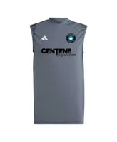 Men's adidas Gray Charlotte Fc 2023 On-Field Sleeveless Training Jersey