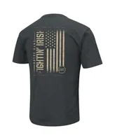 Men's Colosseum Heathered Black Notre Dame Fighting Irish Oht Military-Inspired Appreciation Flag 2.0 T-shirt