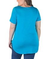 24seven Comfort Apparel Plus Size V-neck T-shirt Tunic Top