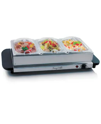 MegaChef Buffet Server & Food Warmer With Removable Sectional Trays