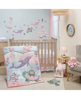 Lambs & Ivy Sea Dreams 3-Piece Dolphin/Turtle Nautical Baby Crib Bedding Set