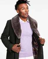 Tayion Collection Men's Classic-Fit Double-Breasted Wool Blend Overcoats