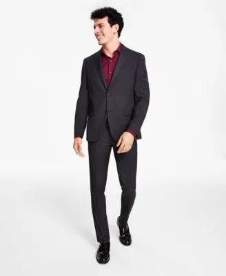 Alfani Mens Diamo Slim Fit Geo Print Dress Shirt Slim Fit Windowpane Check Suit Separates Created For Macys