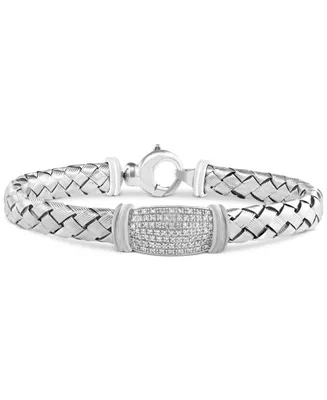 Effy Diamond Pave Woven Link Bracelet (1/4 ct. t.w.) in Sterling Silver