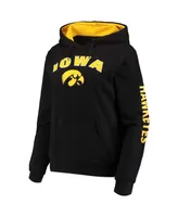 Women's Colosseum Black Iowa Hawkeyes Loud and Proud Pullover Hoodie