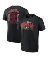 Men's Fanatics Black Georgia Bulldogs College Football Playoff 2021 National Champions Schedule T-shirt