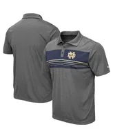 Men's Colosseum Heathered Charcoal Notre Dame Fighting Irish Team Smithers Polo Shirt