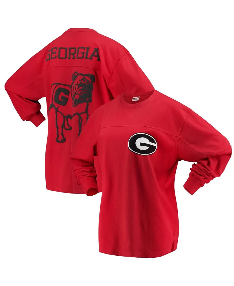 Women's Pressbox Red Georgia Bulldogs The Big Shirt Oversized Long Sleeve T-shirt