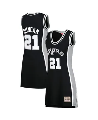 Women's Mitchell & Ness Tim Duncan Black San Antonio Spurs 1998 Hardwood Classics Name and Number Player Jersey Dress